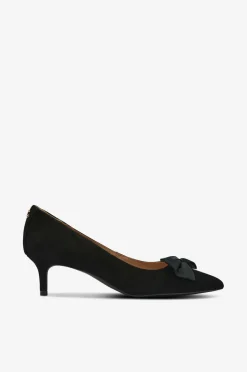 Lauren Ralph Lauren Pumps Kidsuede/grosgrain-adrienne Bow-pm-cto Black New