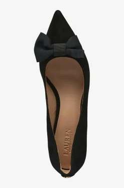 Lauren Ralph Lauren Pumps Kidsuede/grosgrain-adrienne Bow-pm-cto Black New