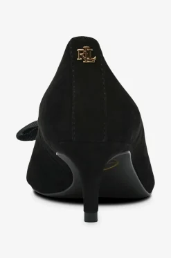 Lauren Ralph Lauren Pumps Kidsuede/grosgrain-adrienne Bow-pm-cto Black New