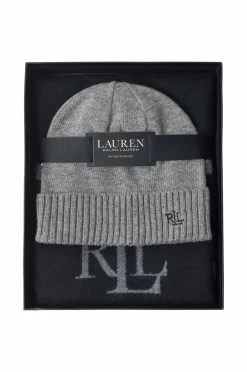Lauren Ralph Lauren Huer|Tørklæder & Halstørklæder>Kasket + tørklæde Polyester Blend-wvn Scf Knt HT GT ST Mid grey