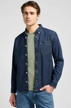Lee Cowboyskjorte Button Down Mid stone 2 Discount
