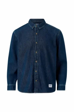 Lee Cowboyskjorte NO Pocket Button Down Blue ridge Best
