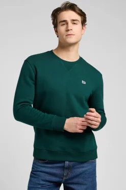 Lee Sweatshirt Patch Crew Sws Jade Forest Best