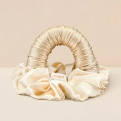 Lenoites Blowout Tie In Mulberry Silk Champagne/Golden Sand