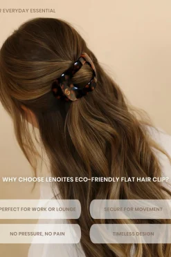 Lenoites Eco-Friendly Flat Hair Clip Bronze Leopard Clearance