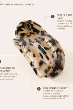 Lenoites Håraccessories>Eco-Friendly Flat Hair Clip Nude Leopard