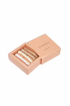 Lenoites Håraccessories|Håraccessories>Mulberry Silk Skinny Scrunchies White, Cream White , Beige, Light Brown