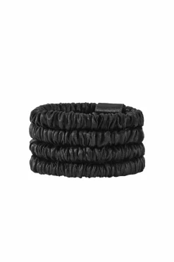 Lenoites Håraccessories|Håraccessories>Mulberry Silk Skinny Scrunchies Black
