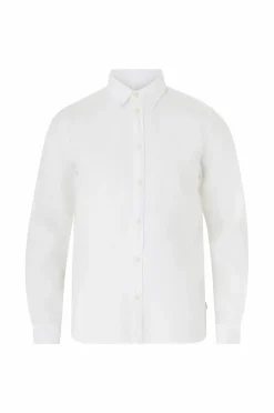 Les Deux Skjorter>Hørskjorte Kristian Linen B.D. Shirt White