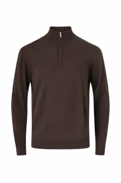 Les Deux Trøjer>Uldtrøje Greyson Half-zip Merino Knit - Seasonal Delicioso