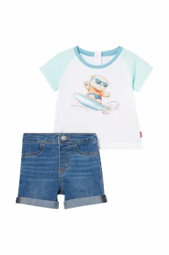 Levi's Sæt Lvb Surfing Bear Tee & Short Bright white Online