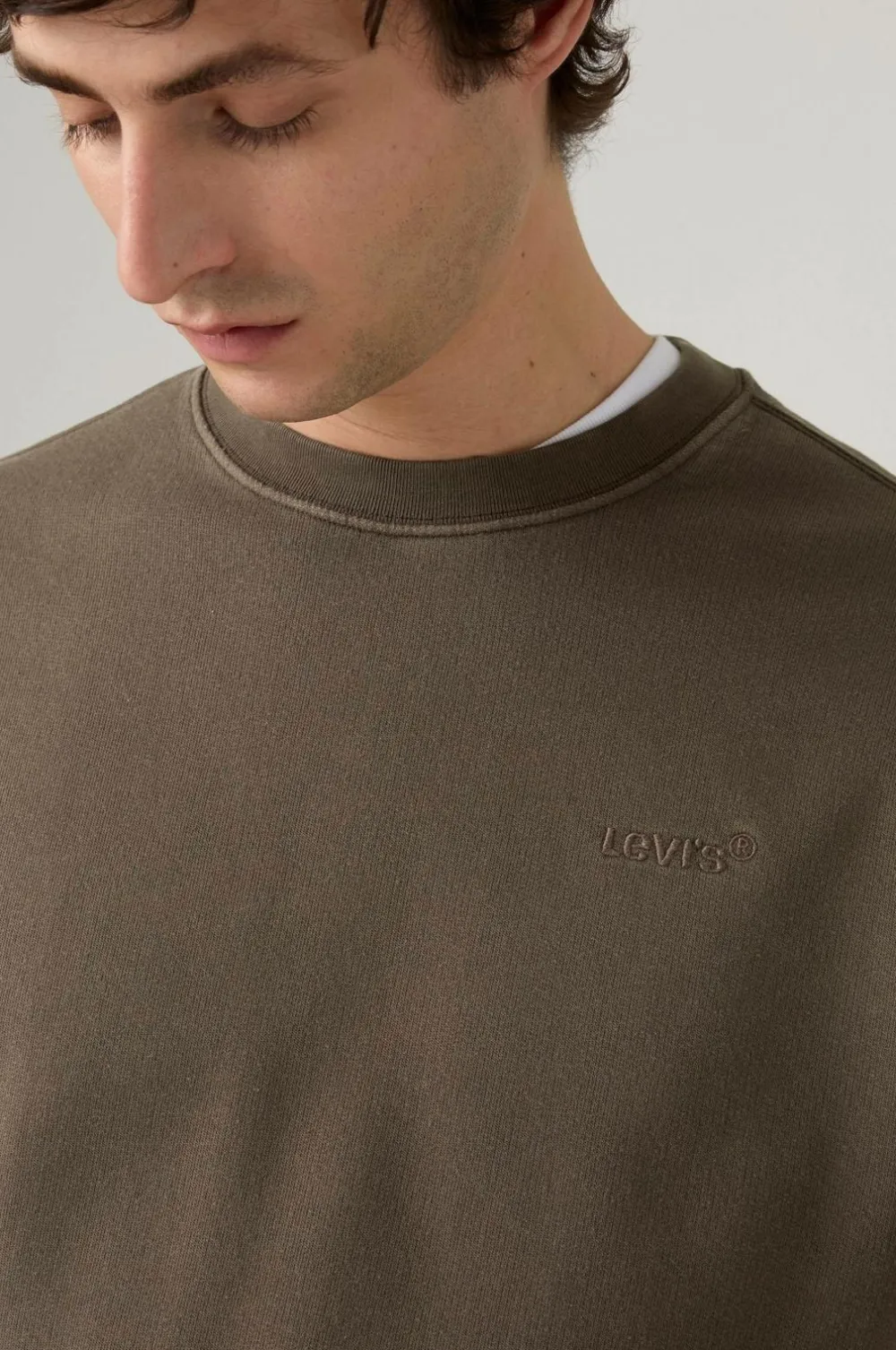 Levi's Sweatshirt Authentic Crew GARMENT DYE H225 MAITAKE BROWN Online