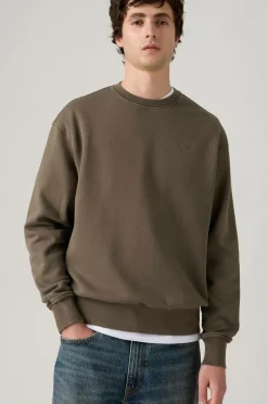 Levi's Sweatshirt Authentic Crew GARMENT DYE H225 MAITAKE BROWN Online
