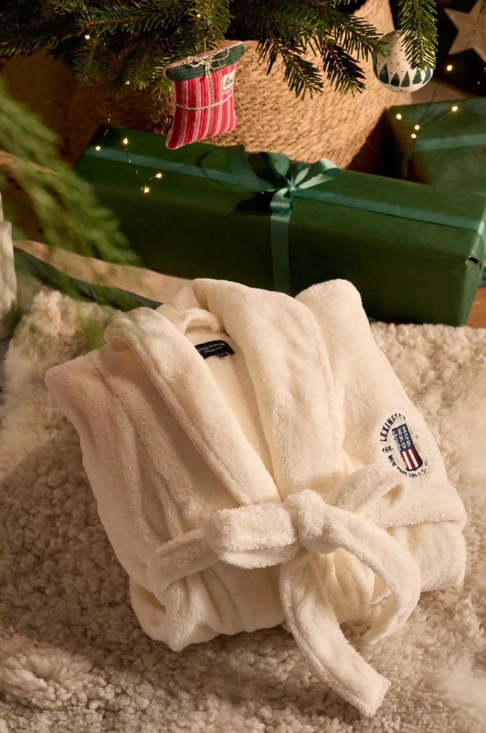 Lexington Fleecekåbe Unisex White Discount