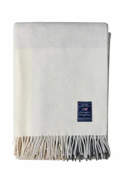 Lexington Tæpper & Plaider>Ternet plaid i uld Hvid/beige/grå