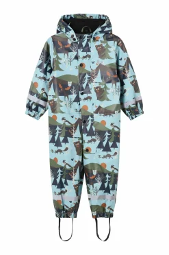 Lindberg Regndragt Lekhyttan Rain Baby Overall Fleece Lightblue/brown Hot