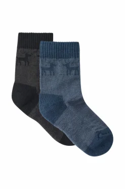 Lindberg Undertøj>Strømper Traska Wool 2-pak Anthr/Orion Blue