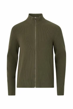 Lindbergh Cardigan Knitted Zip Army Sale