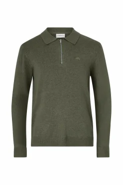 Lindbergh Trøjer>Trøje Ecovero L Zip Polo Army mel