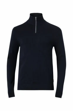 Lindbergh Trøjer>Trøje Half Zip Melange Knit 03-82 navy