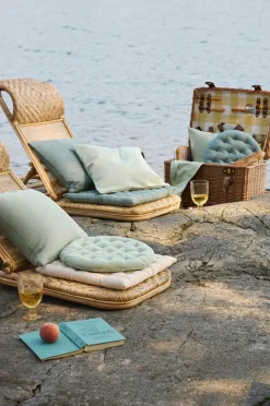 Linum Sædehynde Pepper Ø 37 cm Dark Grey Turquoise Outlet