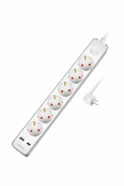 LogiLink Lampetilbehør>Forlængerledning 6-vejs + USB-A/USB-C No color
