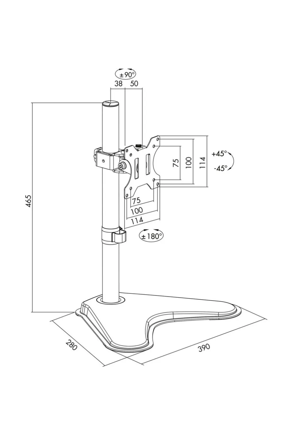 LogiLink Computertilbehør>Monitorstativ/fod Single 13-32"