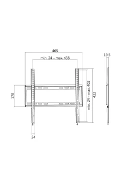 LogiLink Vægbeslag TV 32-55" Fast. Ekstra slim. 19,5 mm Discount