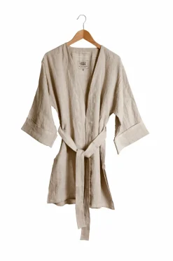 Lovely Linen Kimono Lovely i vasket hør Natural beige Discount