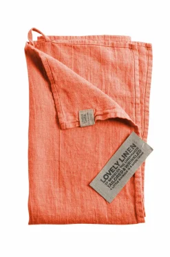 Lovely Linen Viskestykke Lovely i vasket hør Peach Online