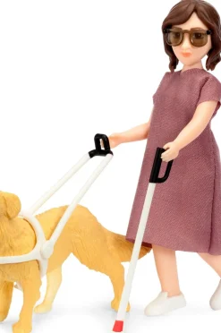 Lundby Dukke med blind stok og hund No color Hot
