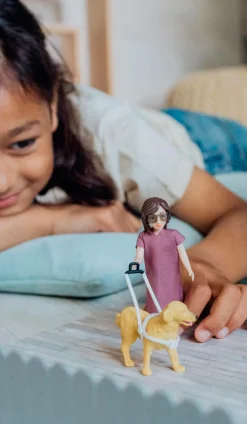 Lundby Dukke med blind stok og hund No color Hot