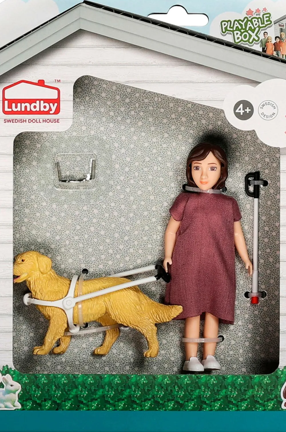 Lundby Dukke med blind stok og hund No color Hot