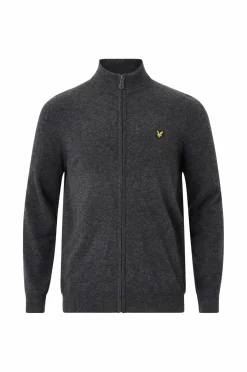 Lyle & Scott Cardigan Lambswool Blend Zip Through Cardigan 398 Charcoal marl Clearance