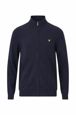 Lyle & Scott Trøjer>Cardigan Lambswool Blend Zip Through Cardigan Z56 dark navy marl