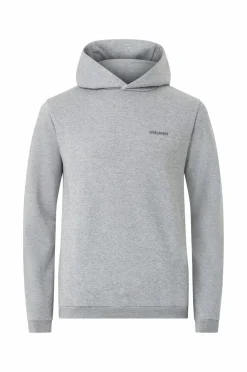 Lyle & Scott Hættetrøje Logo Brushback Pullover T28 mid grey marl Outlet
