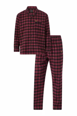 Lyle & Scott Pyjamassæt Julian Wine Tasting/Peacoat Check Discount