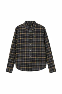 Lyle & Scott Skjorte Brushed Flannel Tartan Shirt Z865 jet black New