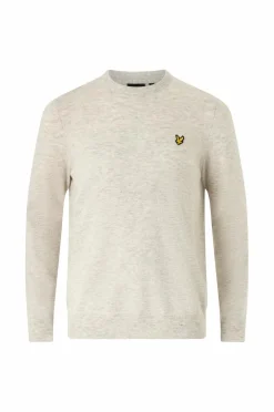Lyle & Scott Trøje Lambswool Blend Crew Neck Jumper D24 light grey marl Discount