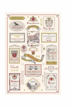 Maison Vivaraise Køkkentekstiler>Køkkenhåndklæde Etiquettes Bourgogne 48x72 Multi