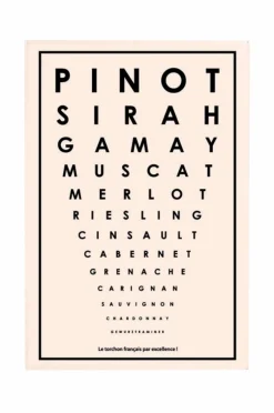 Maison Vivaraise Køkkentekstiler>Køkkenhåndklæde Grape Varieties 48 X 72 Sort