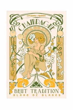 Maison Vivaraise Køkkentekstiler>Køkkenhåndklæde Champagne Art Deco 48 X 72 Gul