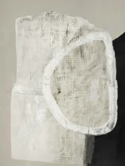 Malerifabrikken Design Painting / White Stone / 90x120 Cm / Sort ramme Beige Outlet