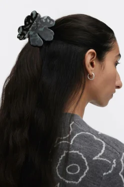 Marimekko Hårklemme Unikko Hair Clip Large Black/Grey Online