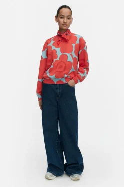 Marimekko Sweatshirts & Hoodies>Leiot Unikko lyseblå, rød