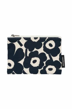 Marimekko Makeup-pung Kaika Mini Unikko Natur, mørkeblå-852
