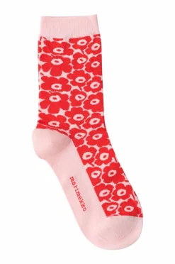 Marimekko Strumpor Linjaus Pikkuinen Unikko Red/Pink Discount