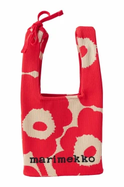 Marimekko Taske Knitted Mini Tote Unikko Pink/Beige Outlet