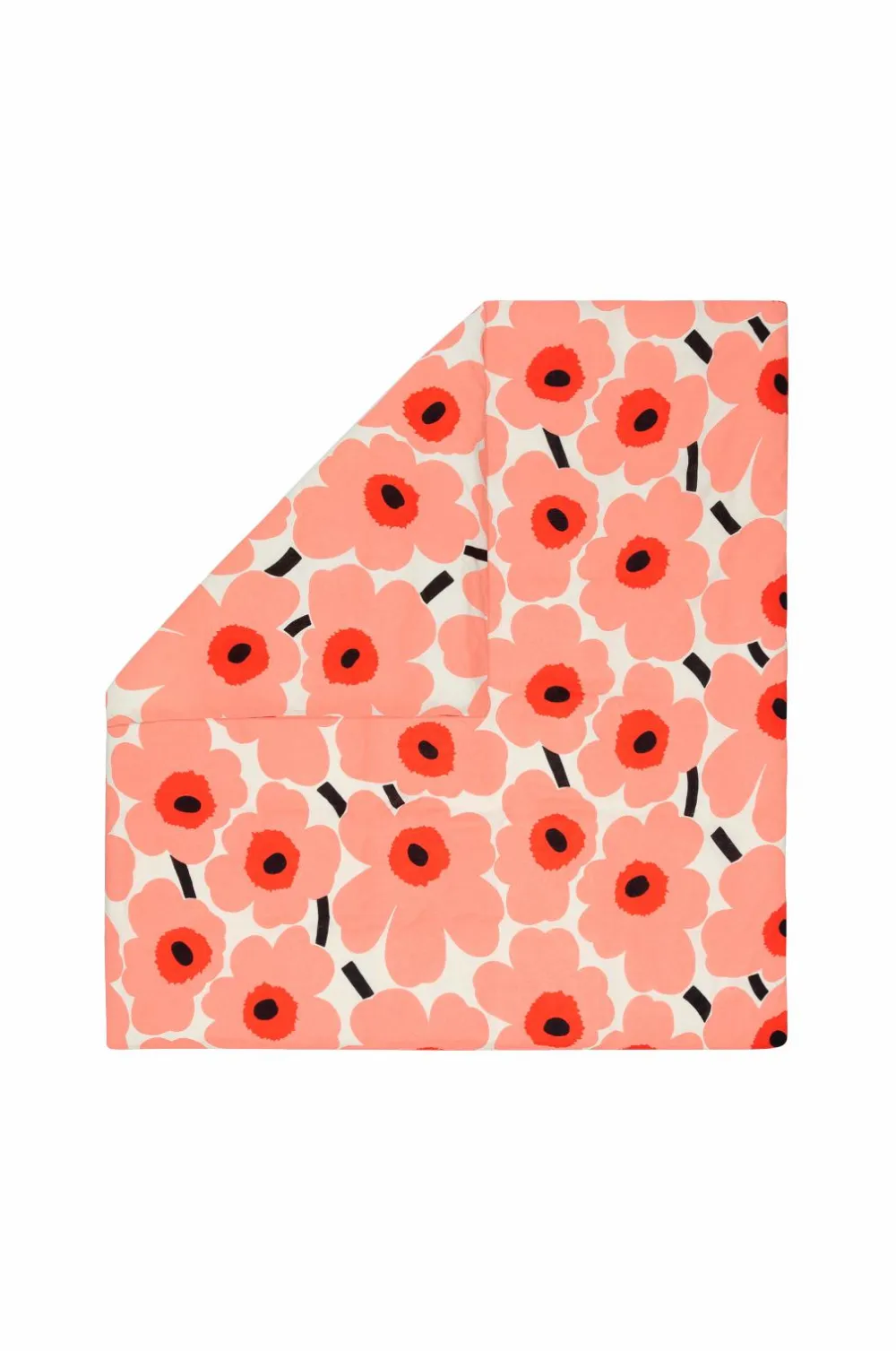 Marimekko Dynebetræk>Unikko Dc 240X220Cm off white,coral,o.red,charcoal