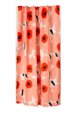 Marimekko Badeværelsestilbehør>Unikko Shower Curtain 180X200 offwhite, coral, or.red, charcoal